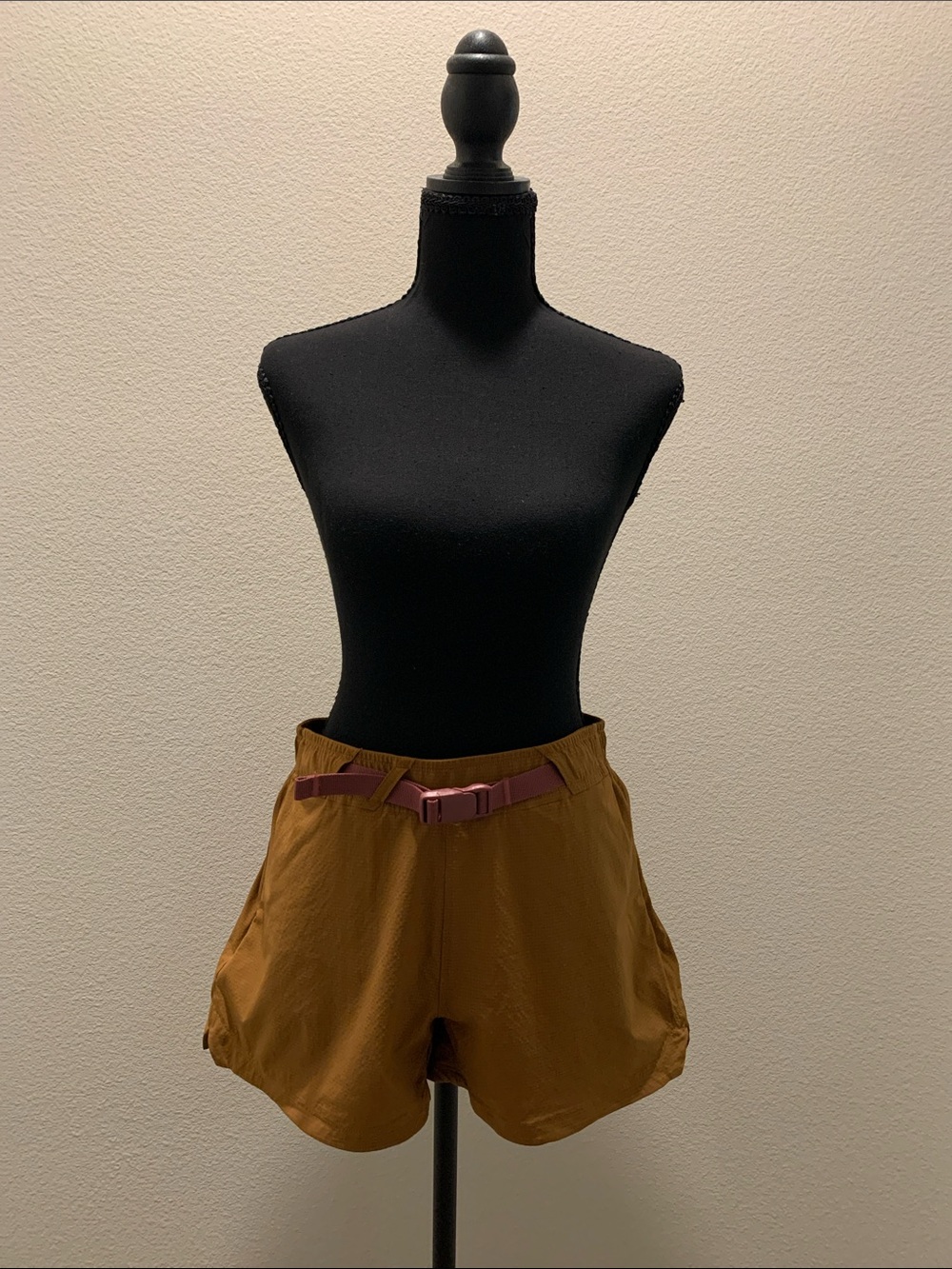 Title Nine Mustard Athletic Shorts with Pink Belt NWOT (Size S)